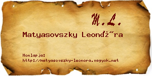 Matyasovszky Leonóra névjegykártya